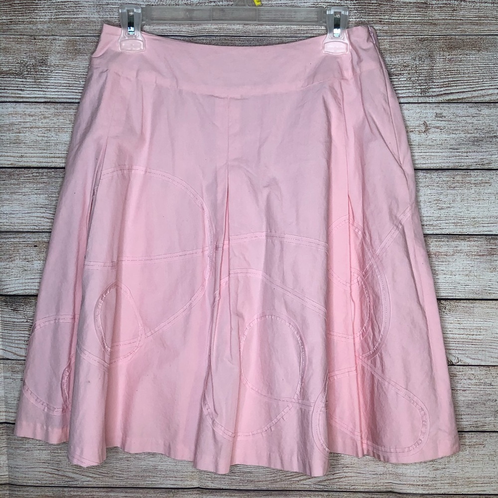 Talbots Pink Pleated A-Line Skirt